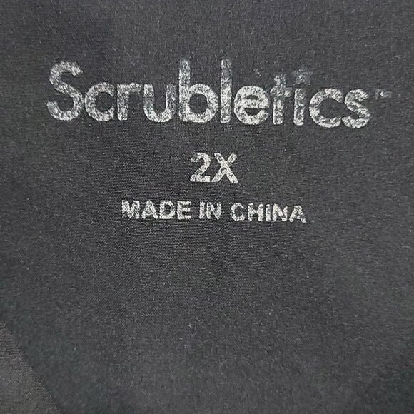 Scrubletics 2X Black Women's Scrub Top #medicalscrubs - Picture 2 of 3